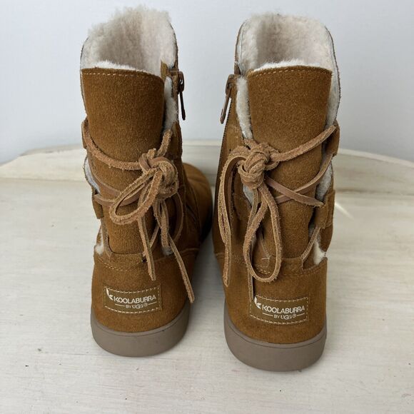 Koolaburra by UGG Shazi Short Tie Womens Size 7 Brown Classic Boots 1019361 Warm - Picture 4 of 12